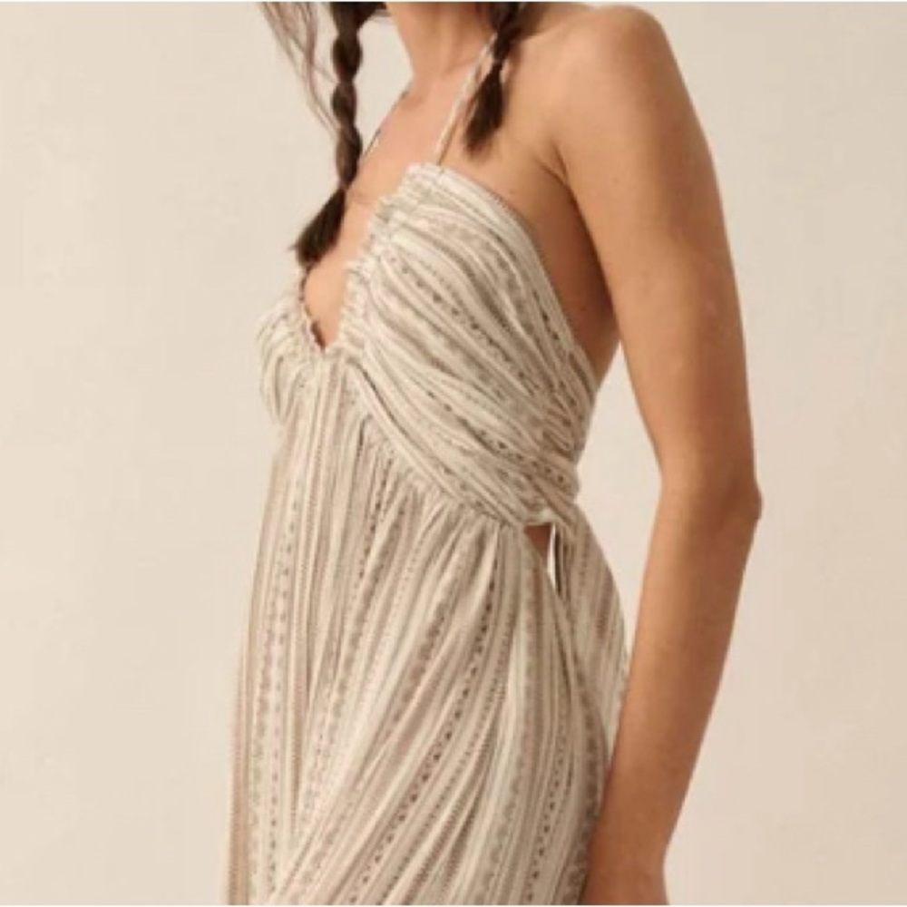 Summer Sojourn Geo-Print Halter Maxi Dress